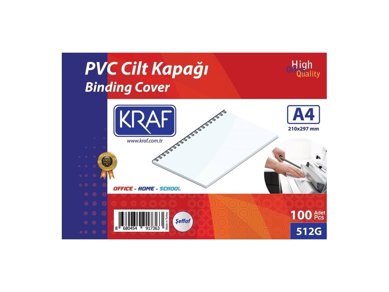 Kraf 512G Cilt Kapağı A4 160Mic Siyah 100Lü