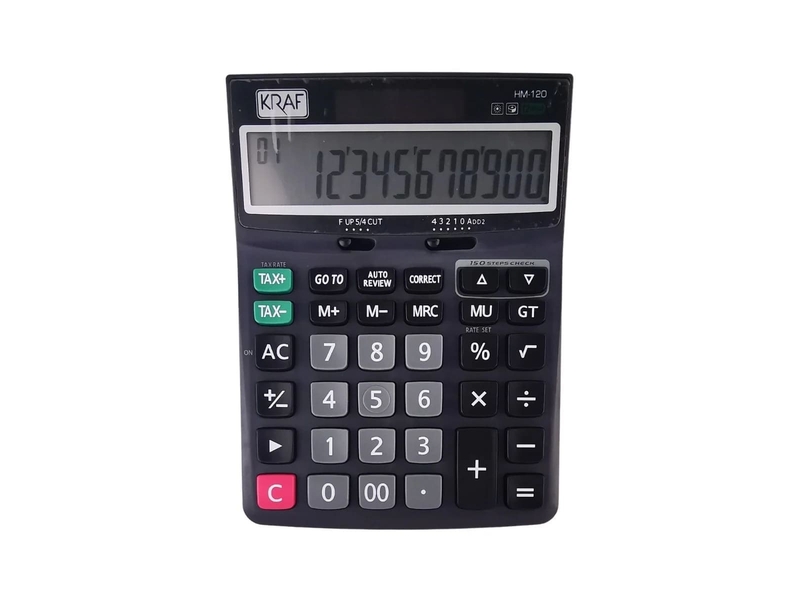 Kraf Hm-120 Hesap Makinesi Masaüstü 12 Hane Tax