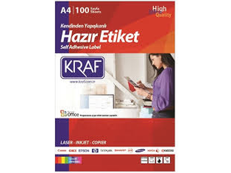 Kraf Kf-2024  Laser Etiket 64X34Mm 100Lü