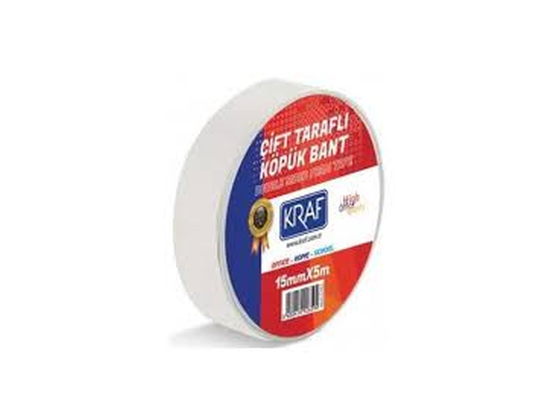 Kraf 5015G Çift Taraflı Köpük Bant 15Mmx5M