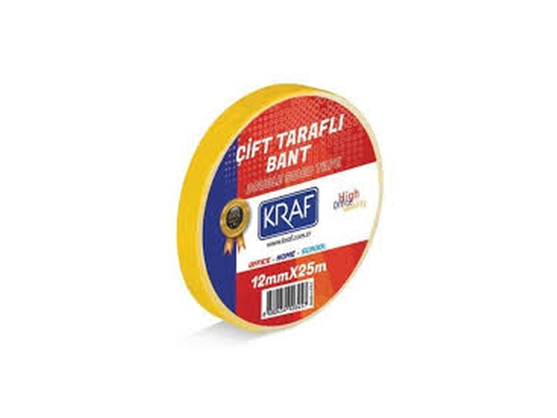 Kraf 2512G Çift Taraflı Bant 12Mmx25M