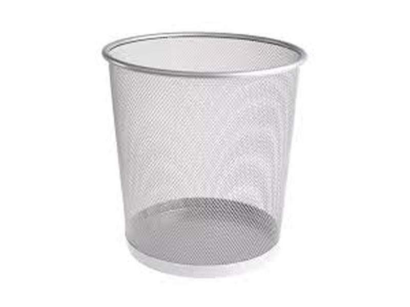 Kraf 540G Tam Delikli Metal Çöp Kovası Gri