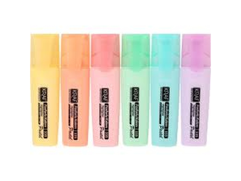 Kraf 335 Fosforlu Kalem Pastel 6Lı Set