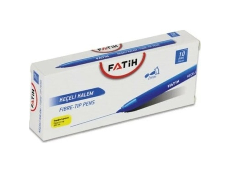 Fatih 34040 Ofis Tipi Keçeli Kalem Mavi 10Lu