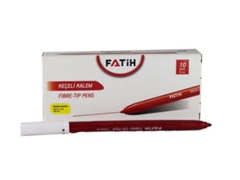 Fatih 34040 Ofis Tipi Keçeli Kalem Kırmızı 10Lu
