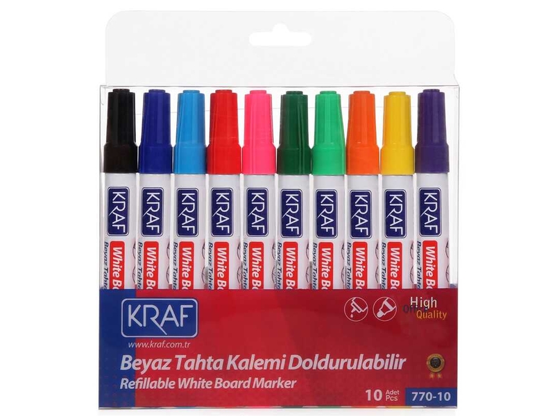 Kraf 770-10 Beyaz Tahta Kal. Doldurulabilir 10Lu