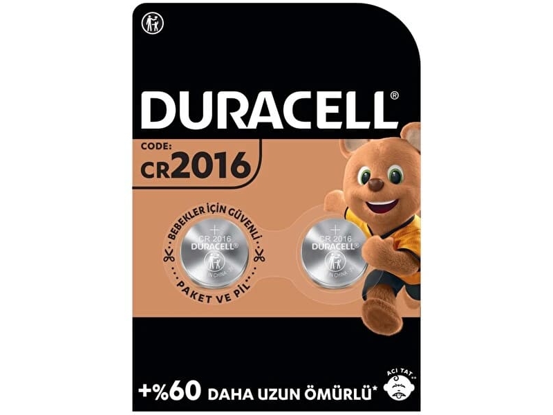 Duracell Cr2016 Lityum Düğme Pil 3V 2Li
