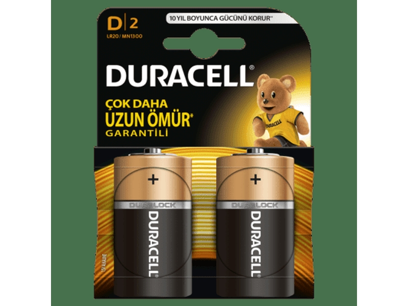 Duracell Alkalin D Büyük Boy Pil 2Li