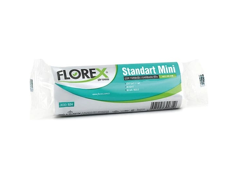 Florex  524 Standart Çöp Poşeti Mini Boy 44 x 45 cm 40 Adet  x  50 Rulo