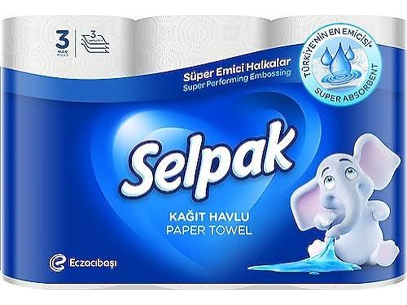 SELPAK HAVLU 3'LU * 8 AD (PLT-20)