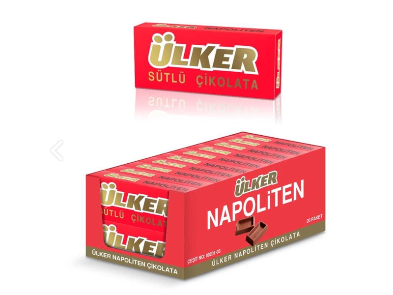 Ülker Napoliten Sütlü Çikolata 33 gr 20li
