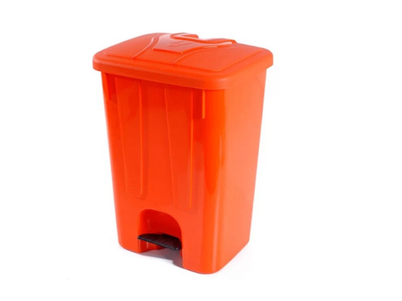 Çöp Kovası Köşeli Pedallı 65 lt Turuncu 4260